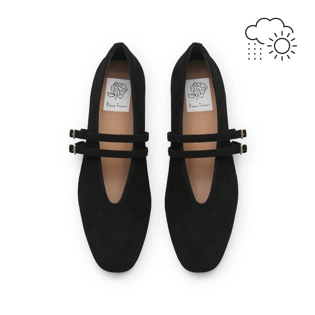 パールトーン撥水】フラット ダブルストラップ メリージェーン