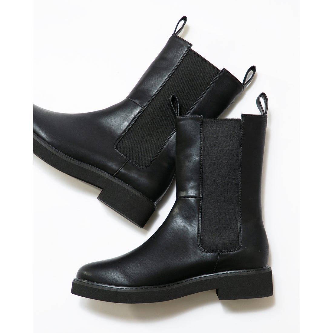 軽量ソール】サイドゴア ブーツ （ブラック スムース） -Emma Francis