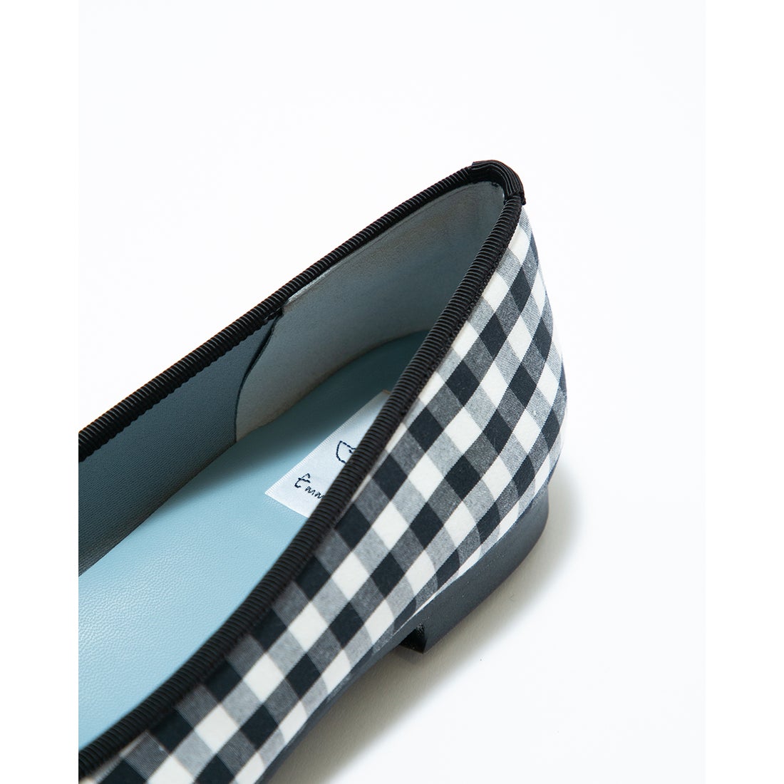 フラット バレエシューズ （ブラック チェック柄） -Emma Francis