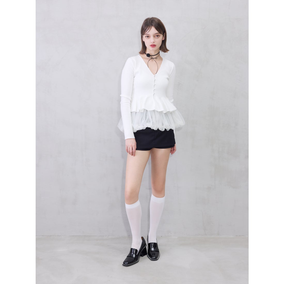 エイミーイストワール EIMY ISTOIRE バルーンヘムニットカーディガン