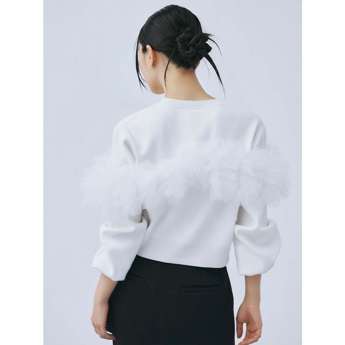 エイミーイストワール EIMY ISTOIRE チュールフリルニットカーディガン