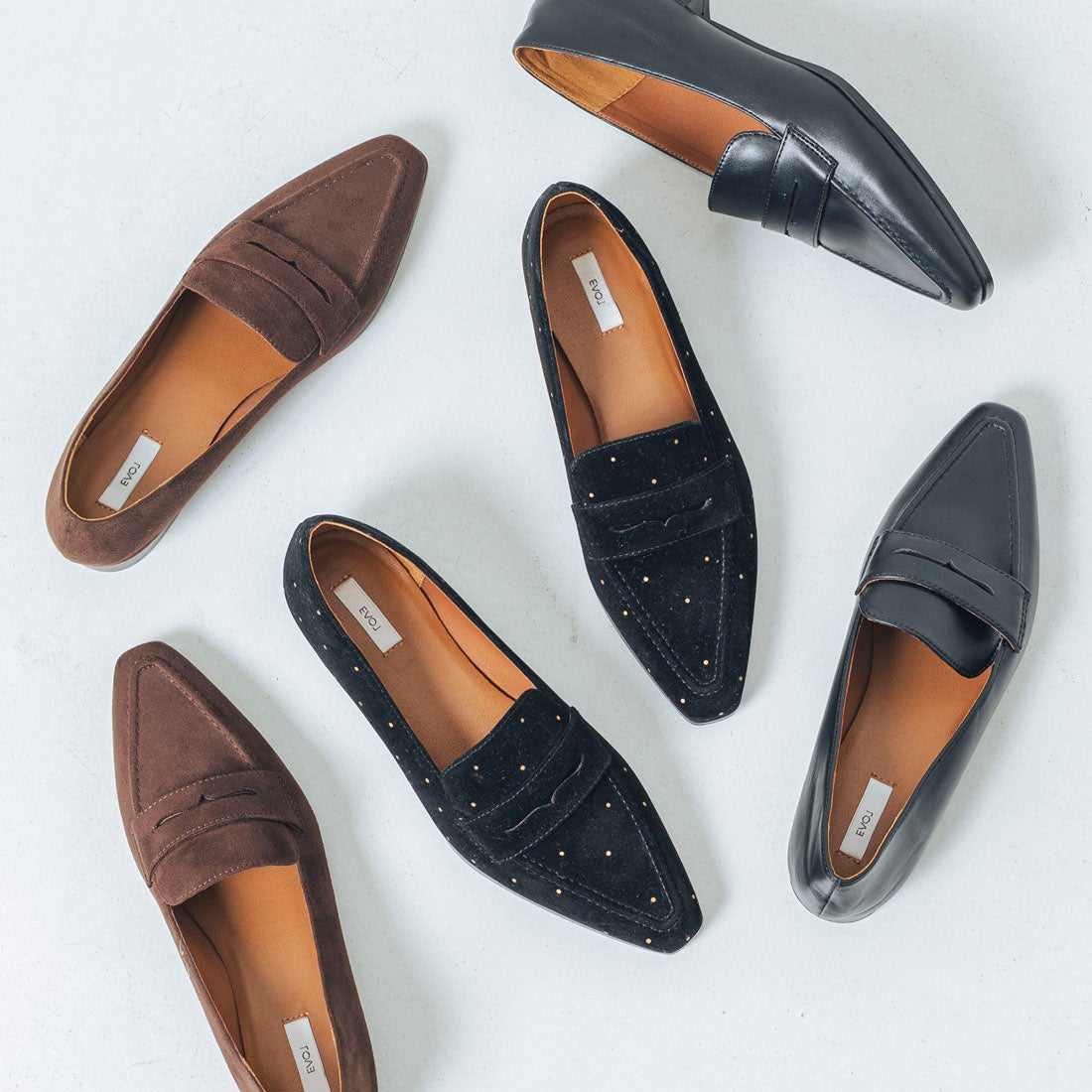 EVOL/イーボル】 【柔らかい・22.0-25.0サイズ展開】コインローファー