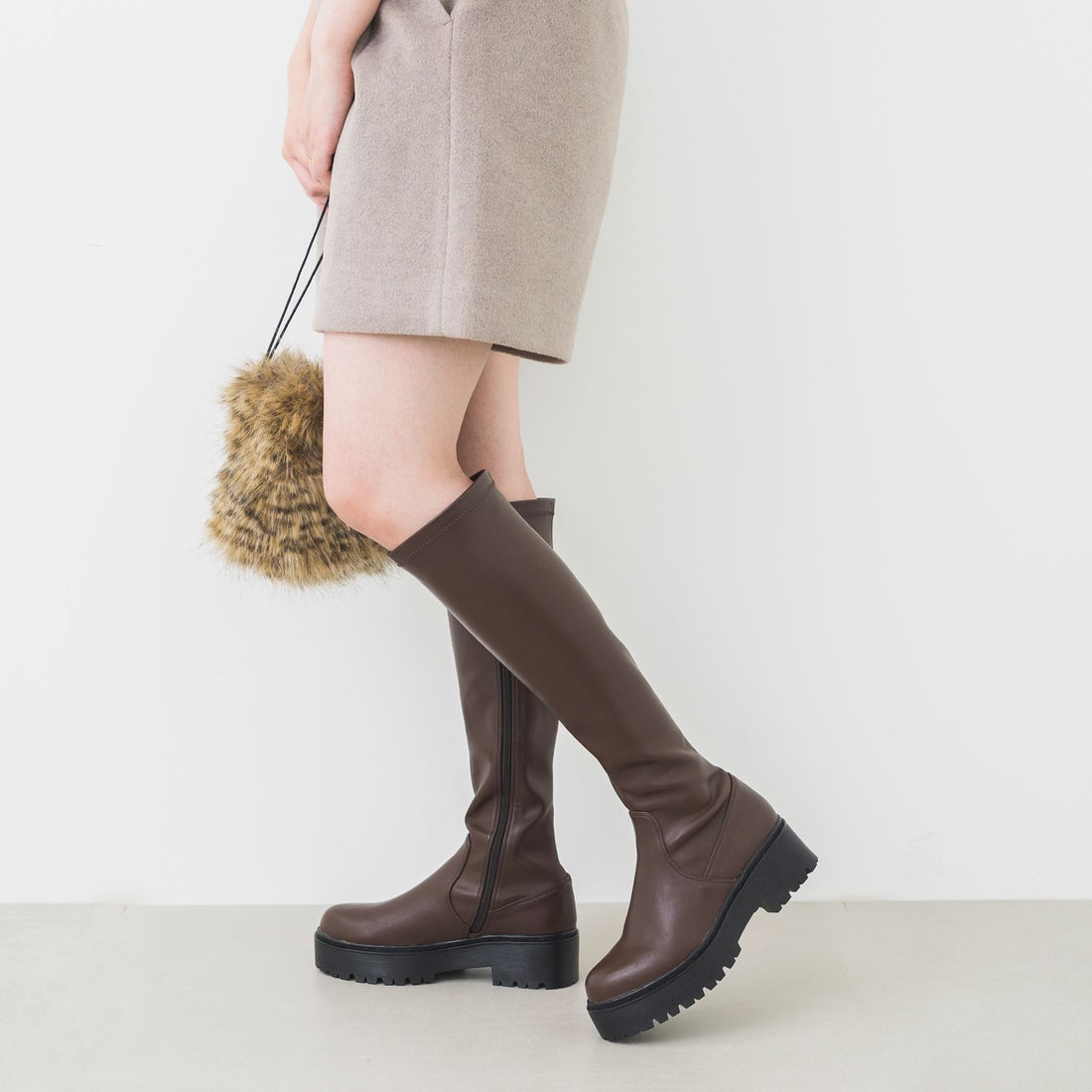 EVOL/イーボル】 ソフトストレッチロングブーツ IT9925 (ダーク