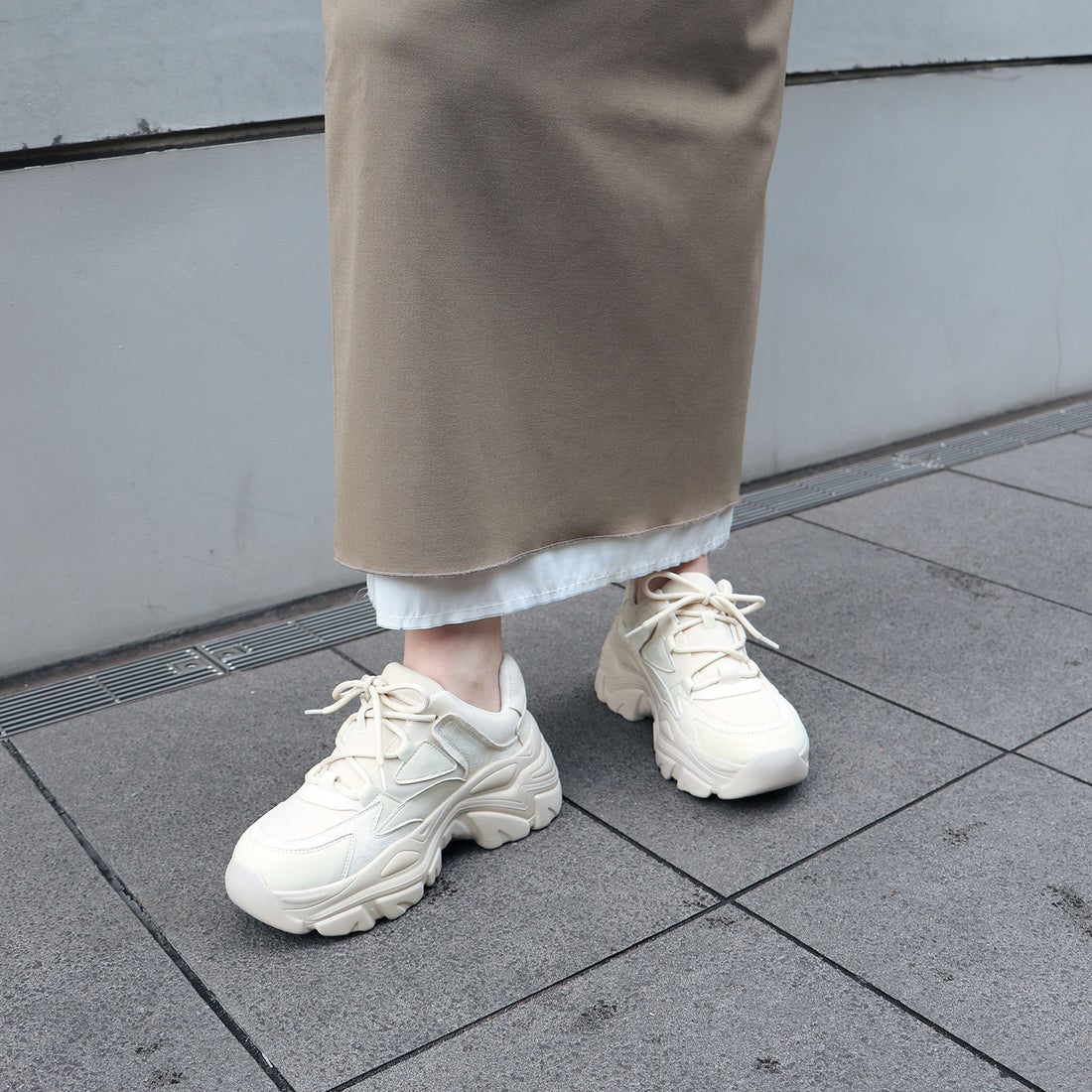 EVOL/イーボル】【XS-LLサイズ展開】軽量厚底レースアップスニーカー