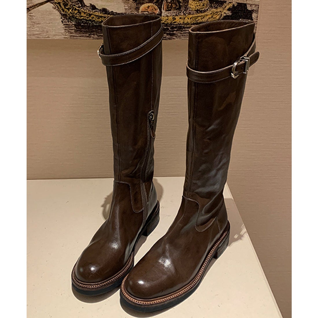 フューティアランド Futier Land ヴィンテージ風ベルテッドロング