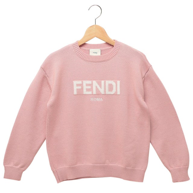 フェンディ FENDI 子供服 ニット セーター ピンク ホワイト キッズ