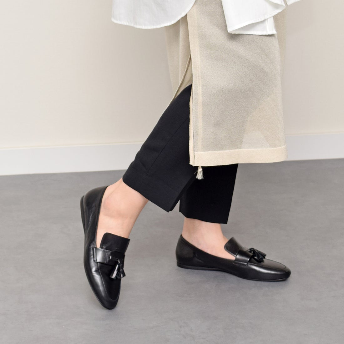 ファビオルスコーニ FABIO RUSCONI フラットヒールタッセルローファー