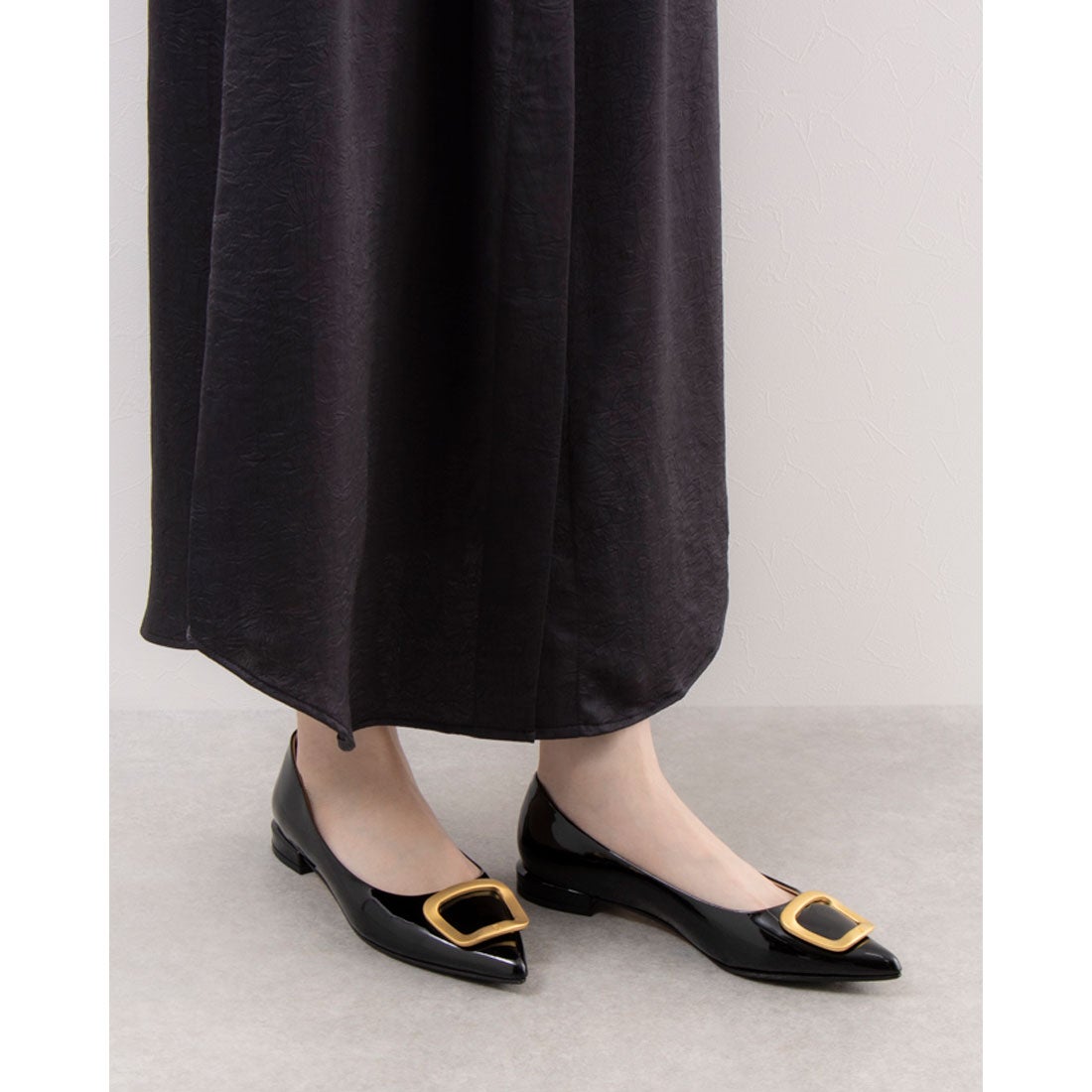 ファビオルスコーニ FABIO RUSCONI ローヒールバックルパンプス