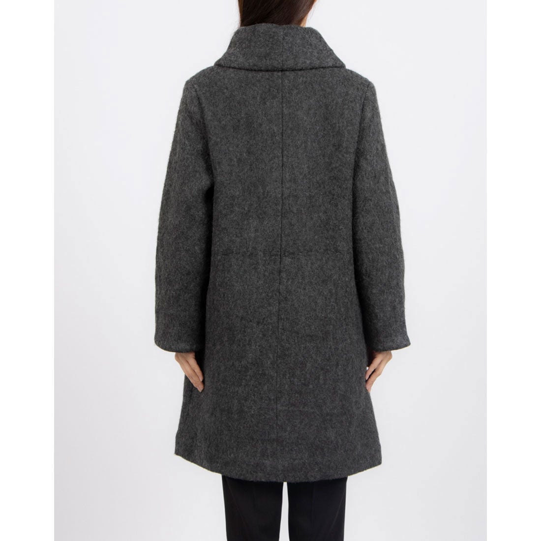 ファイン FINE スライバーニットコート （チャコール） -ファッション