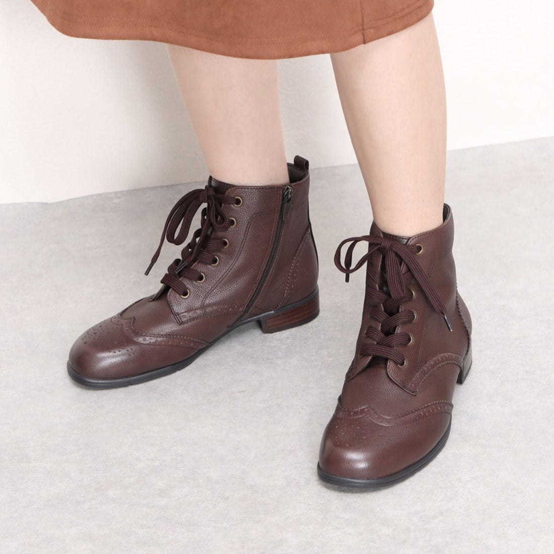 クラフィットレースアップブーツ （ダークブラウン） -fitfit(フィット