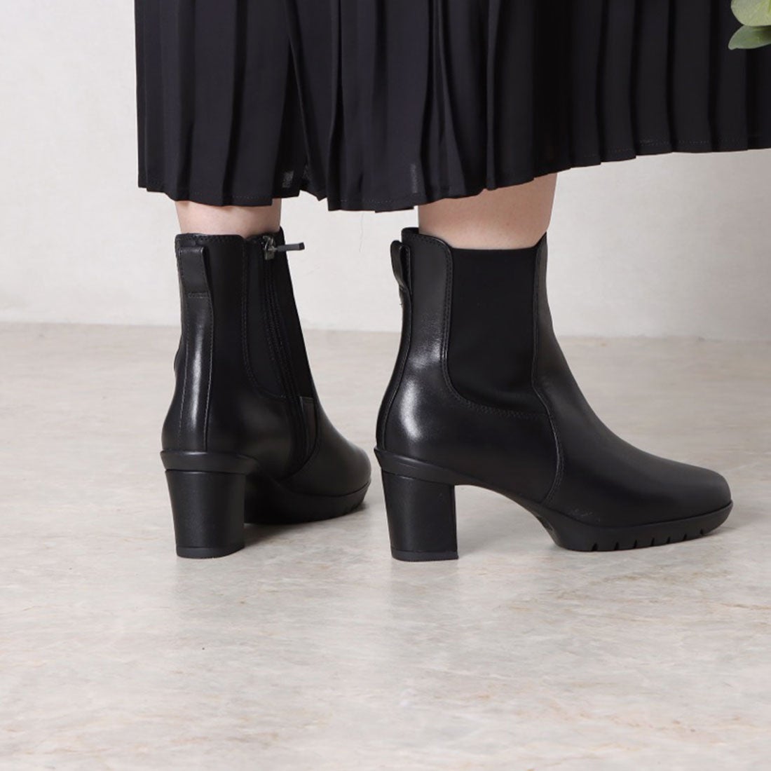 フレックスヒールサイドゴアブーツ （ブラック） -fitfit(フィット