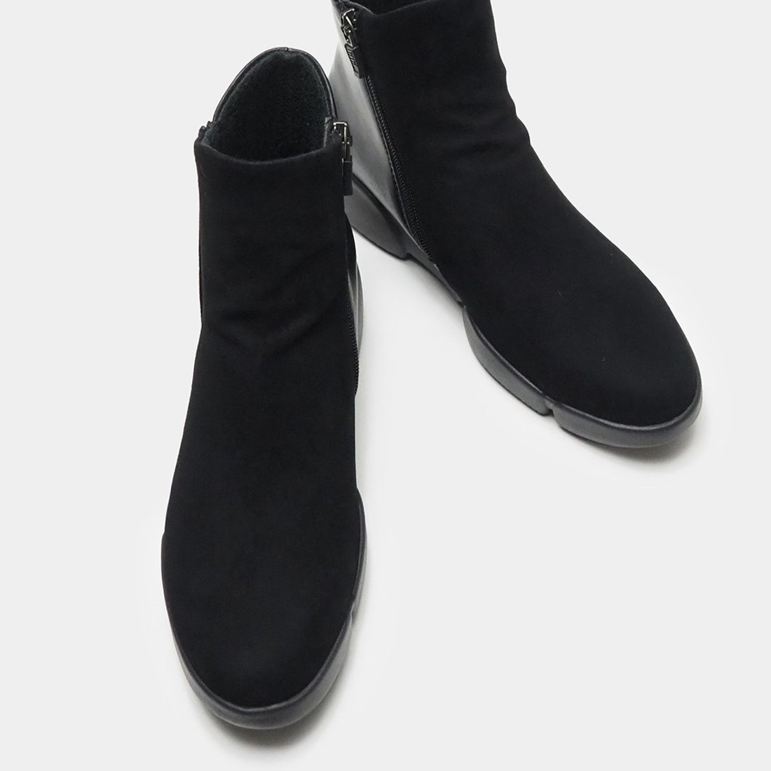 ソフトレザーミドルブーツ （ブラック2） -fitfit(フィットフィット