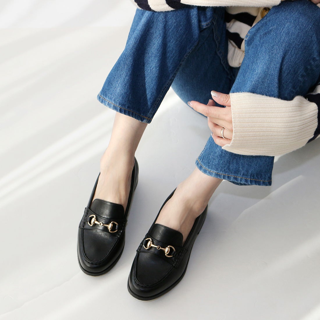 フィン Fin ビットローファー【低反発スポンジ入り】 （ブラック） -靴