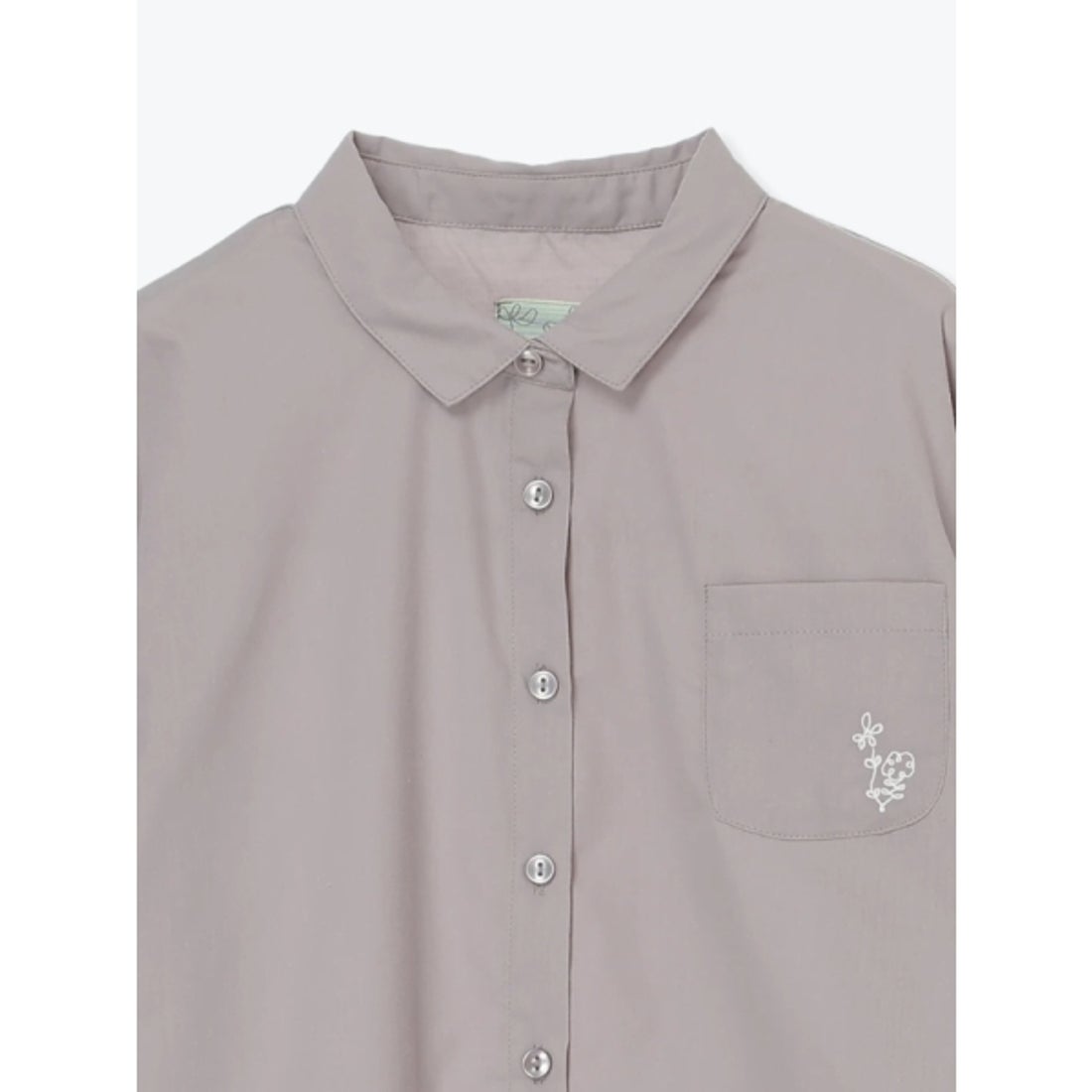 ハレノヒ Hare no hi 胸元ワンポイント刺繍シャツ （ライトブルー