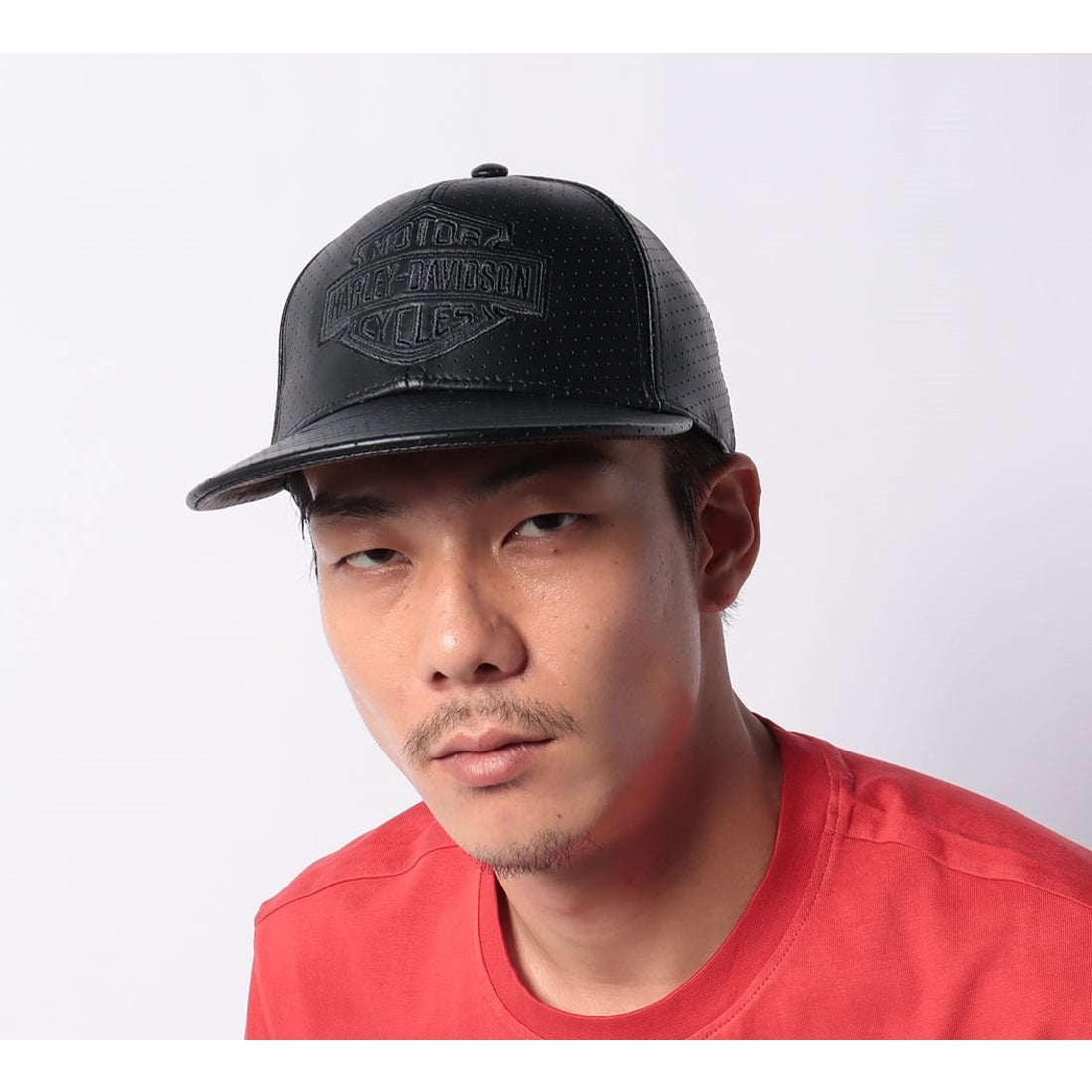 バー＆シールドプレミアムレザーベースボールキャップ -ハーレー