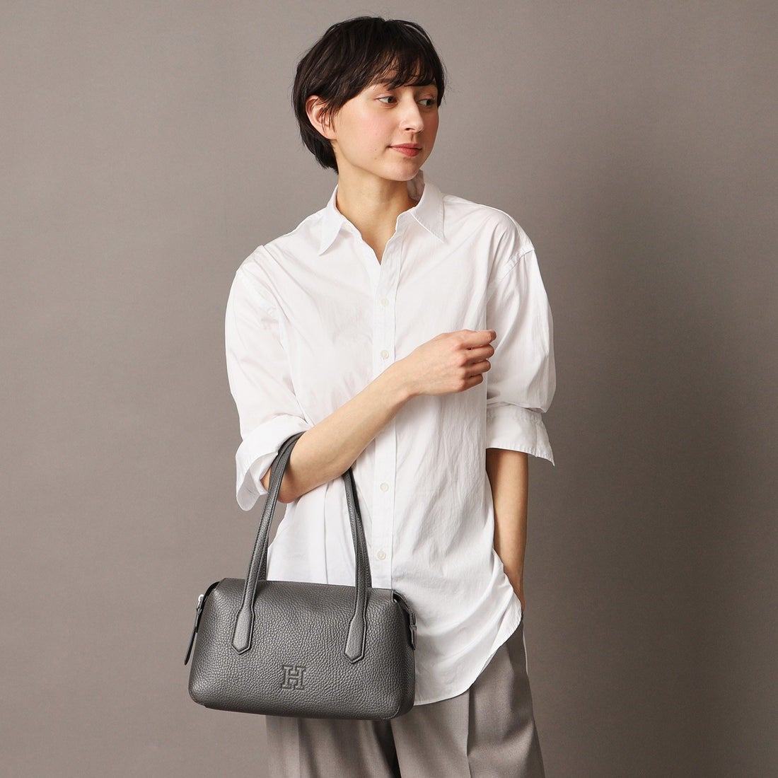 ヒロフ HIROFU 【エテルノ】レザーハンドバッグ S 本革 （ミラージュ