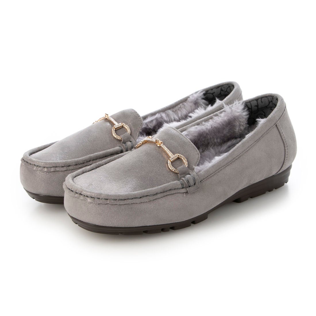 ヒミコ 卑弥呼 ビジュービットふわふわモカシン/641320 （グレー） -靴