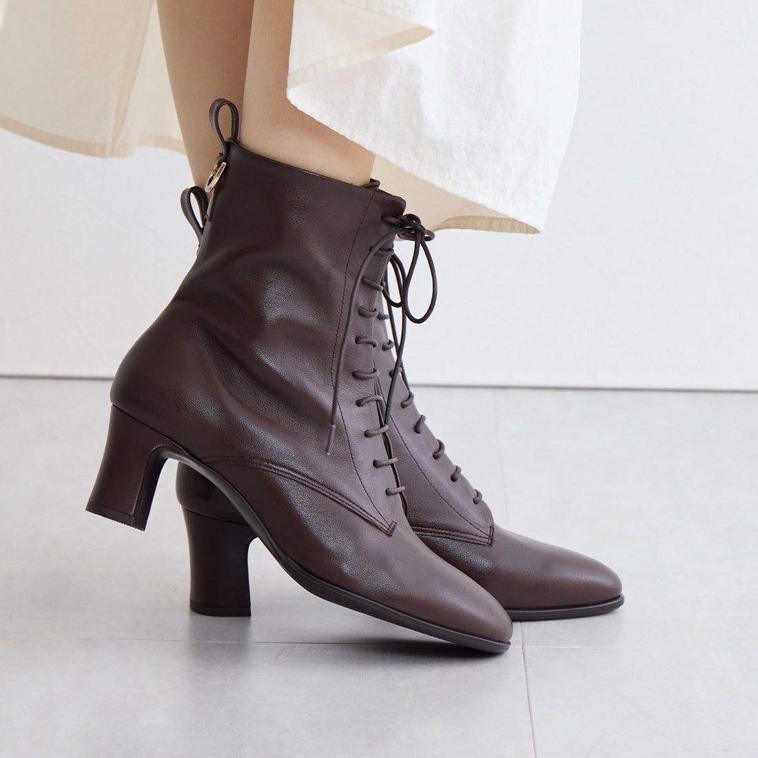 ヒミコ 卑弥呼 レースアップヒールブーツ/641422 （Dブラウン） -靴