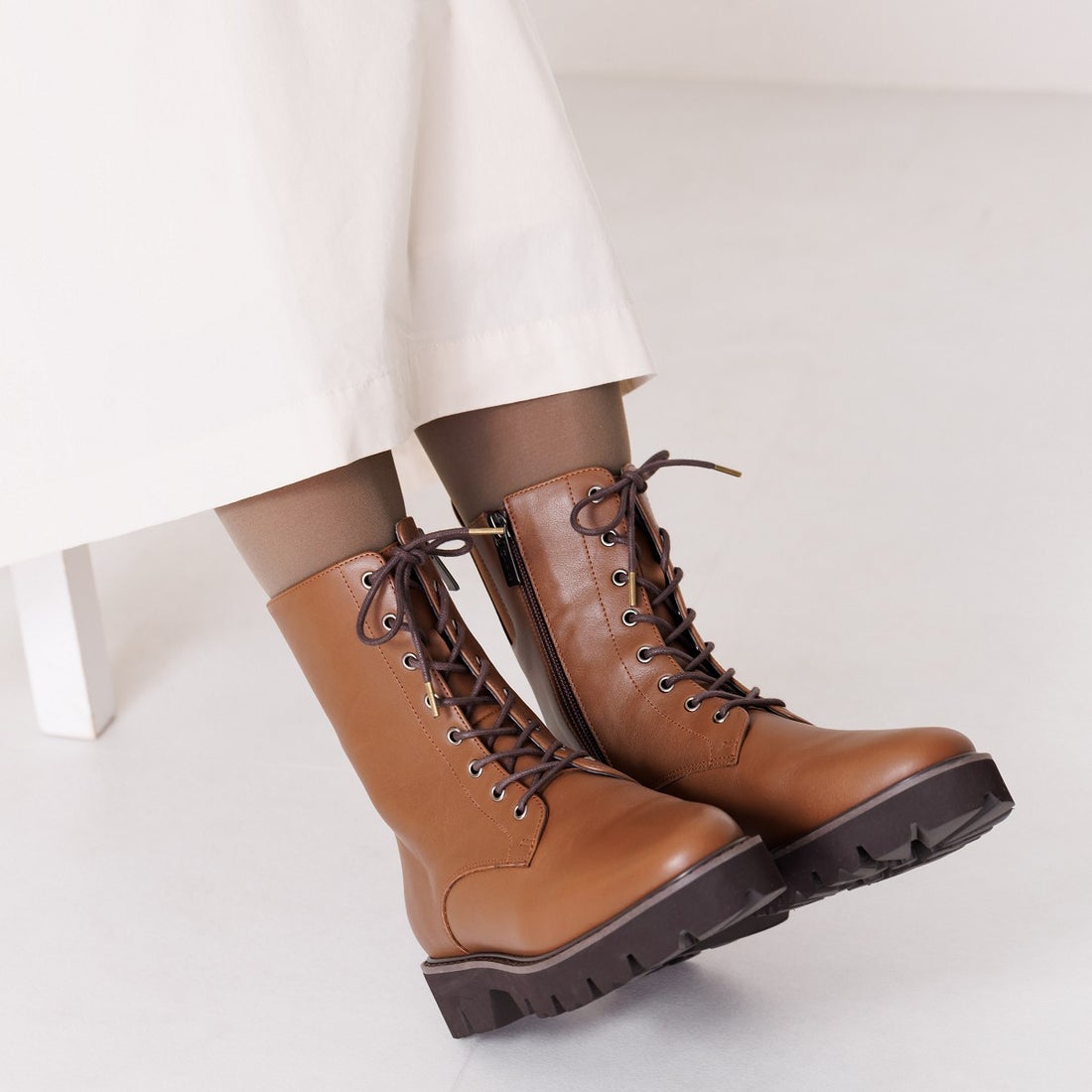 ヒミコ 卑弥呼 レースアップトラックソールブーツ/621407 （ブラウン