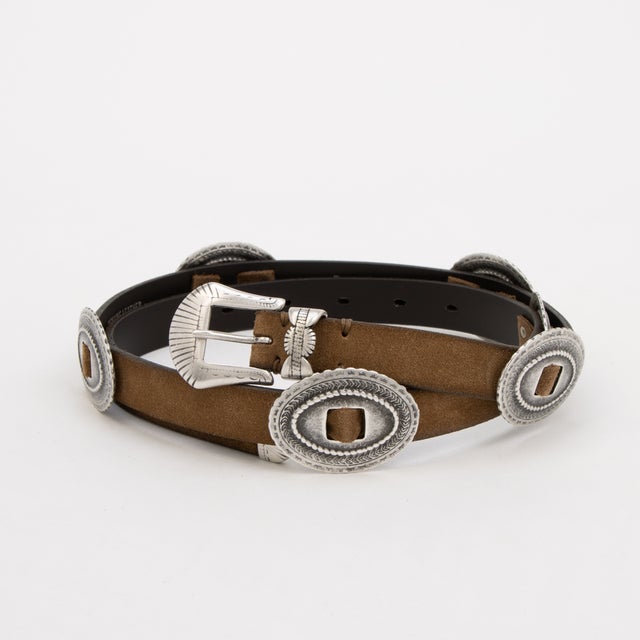 プントヴィータ Puntovita コンチョ細ベルト （NERO） - ファッション