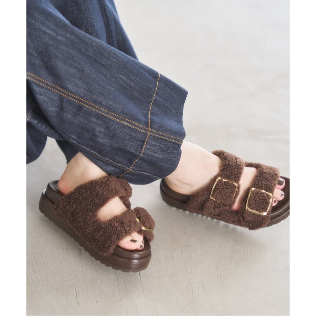 ル タロン LE TALON レザーボアベルトサンダル （ブラウン