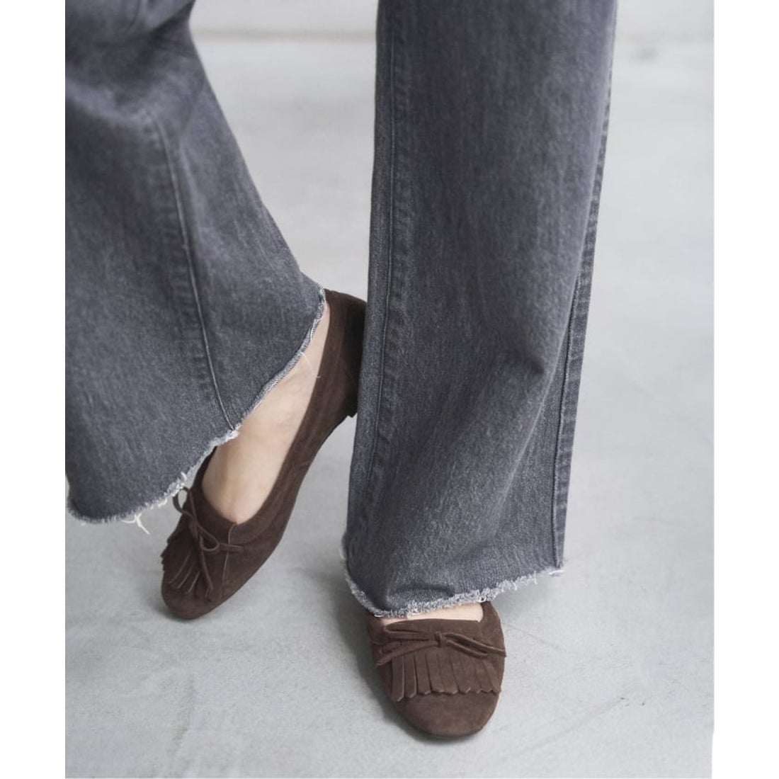 ル タロン LE TALON 《追加》レザーキルトタッセルフラット （ブラウン