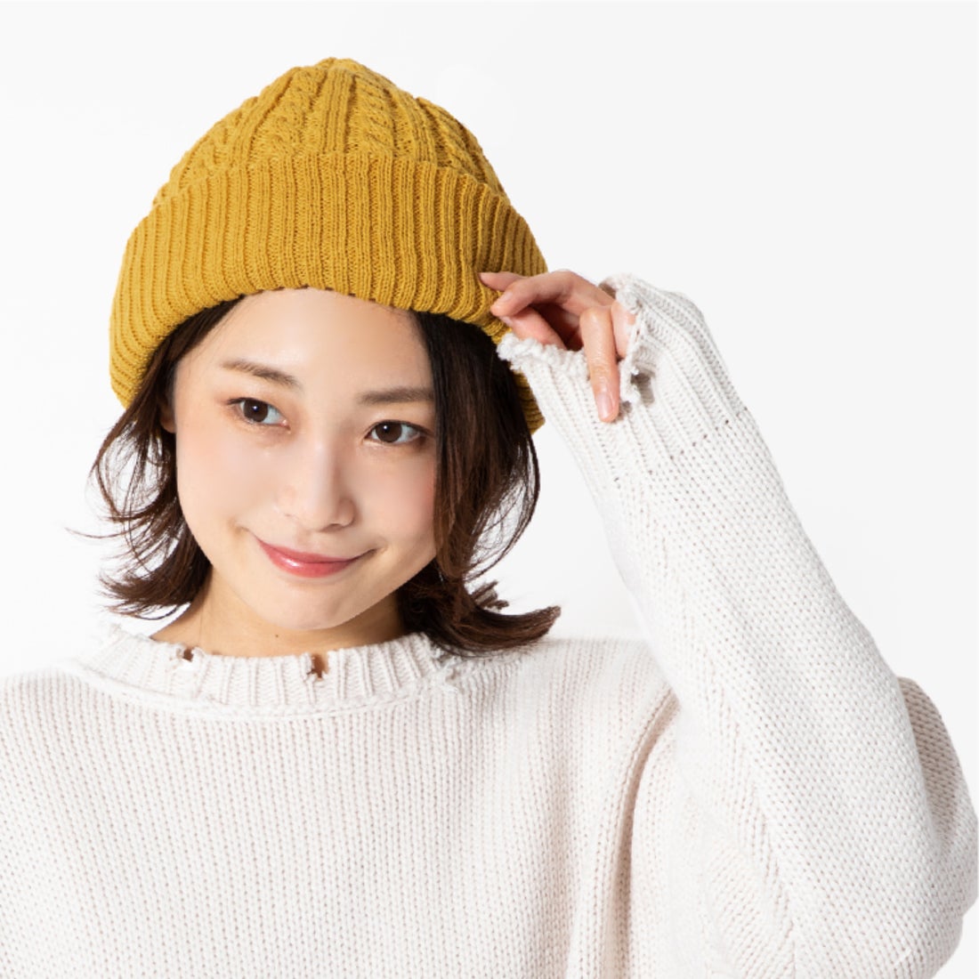 エクレボ exrevo ニット帽 レディース 「 ふわもち触感 ケーブル編み