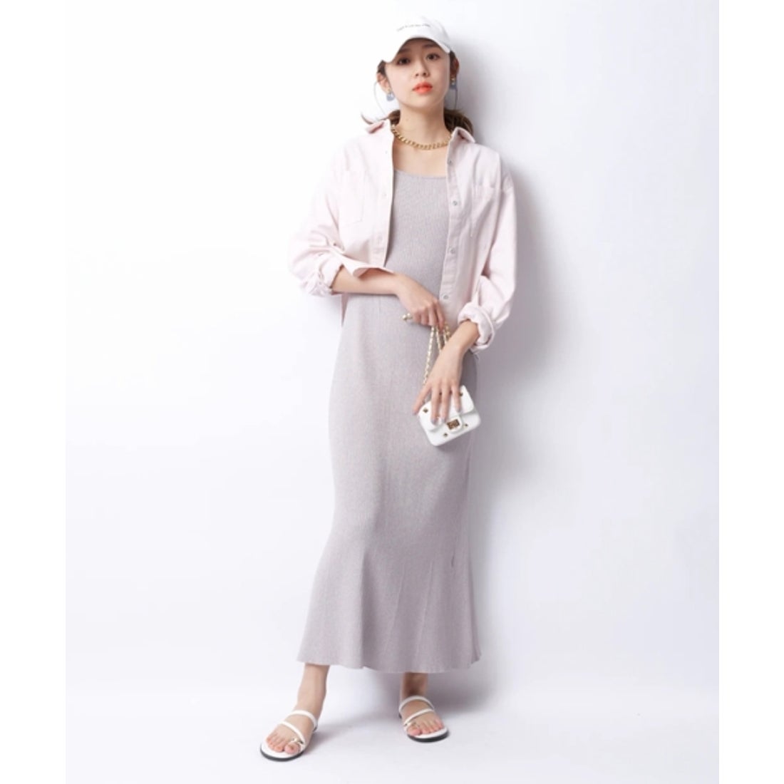 ジャスグリッティー JUSGLITTY クロップドデニムシャツ （ピンク