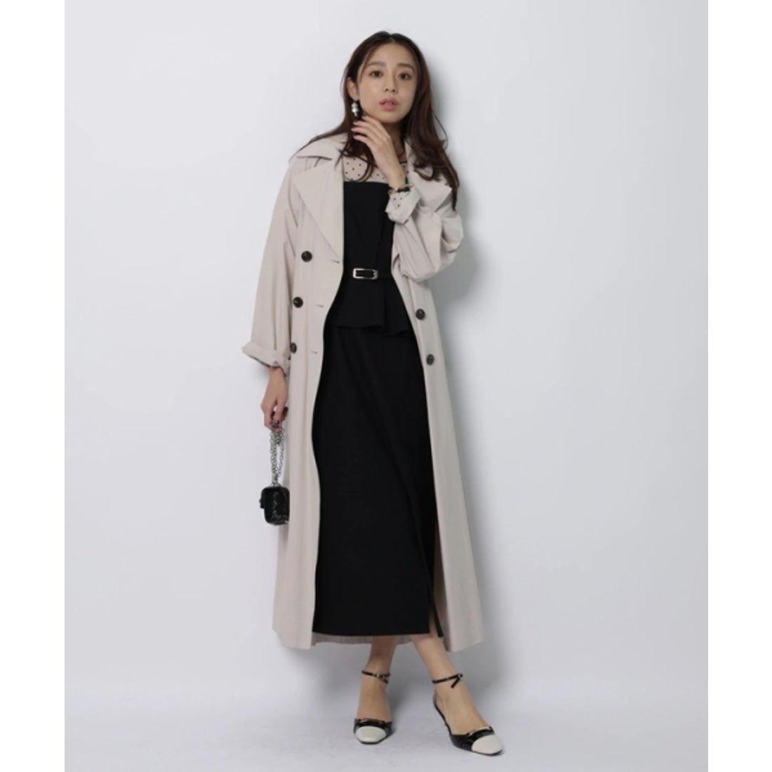 ジャスグリッティー JUSGLITTY ペプラムワンピース （特殊黒