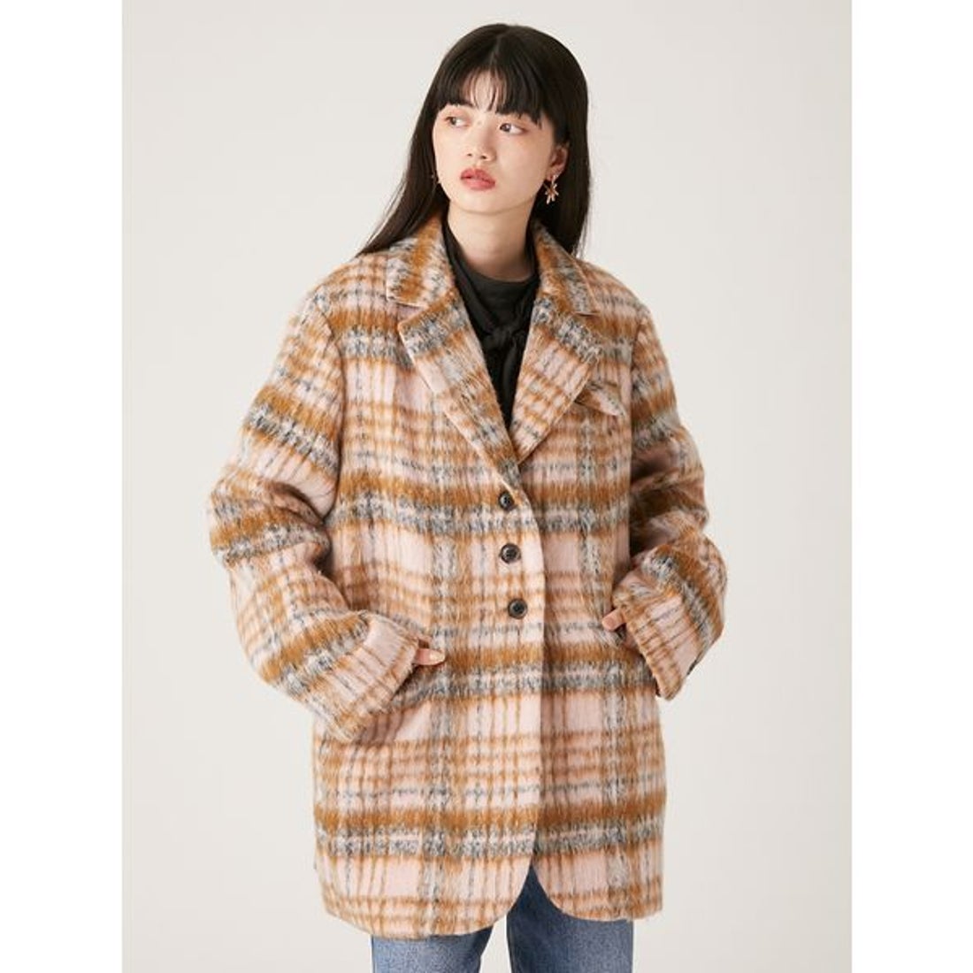 リリーブラウン LILY BROWN シャギーオーバージャケット （GRY） -靴