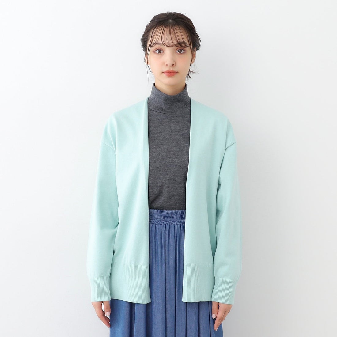 ローラ アシュレイ LAURA ASHLEY 【ミドル丈】カシミヤ混カーディガン