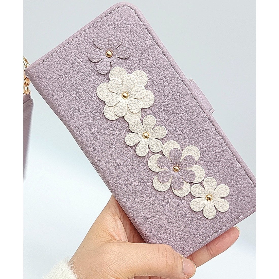 レースレディース Lace Ladies 手帳型 花柄 スマホケース （ネイビー