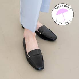 レイン対応】スクエアトゥレインローファーパンプス(R9020) （ブラック