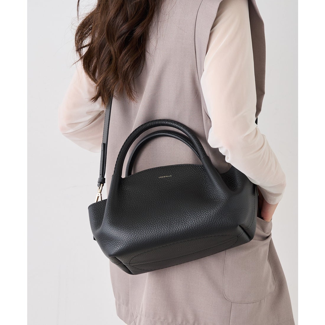 ロリステッラ LORISTELLA シュリンクレザー 2WAYハンドバッグ