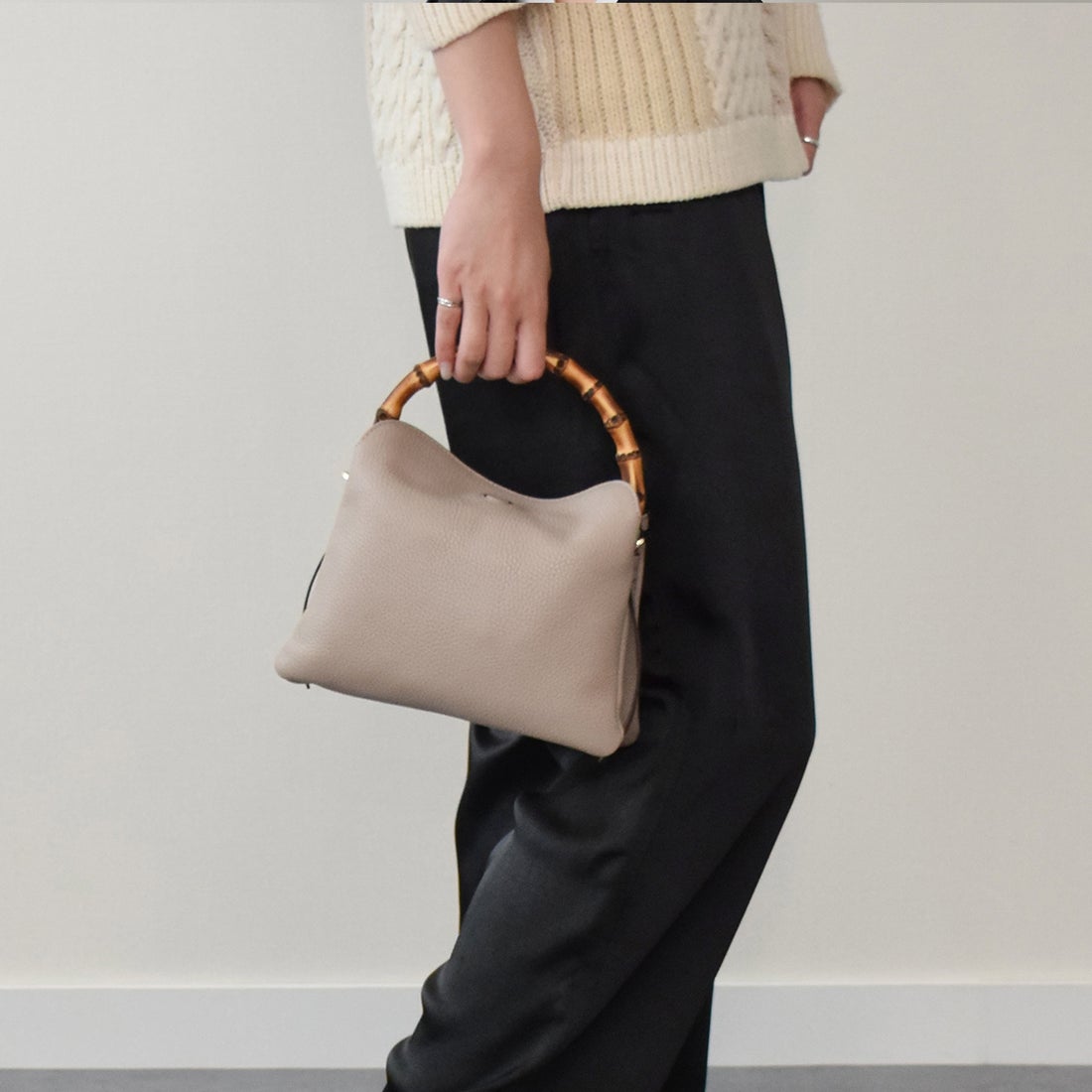 ロリステッラ LORISTELLA バンブーハンドルレザーバッグ （オーク