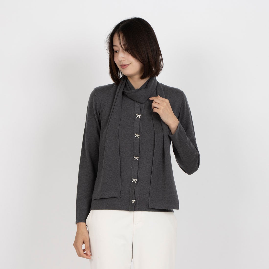 マダム ジョコンダ MADAM JOCONDE ジュエリーボタン ニット