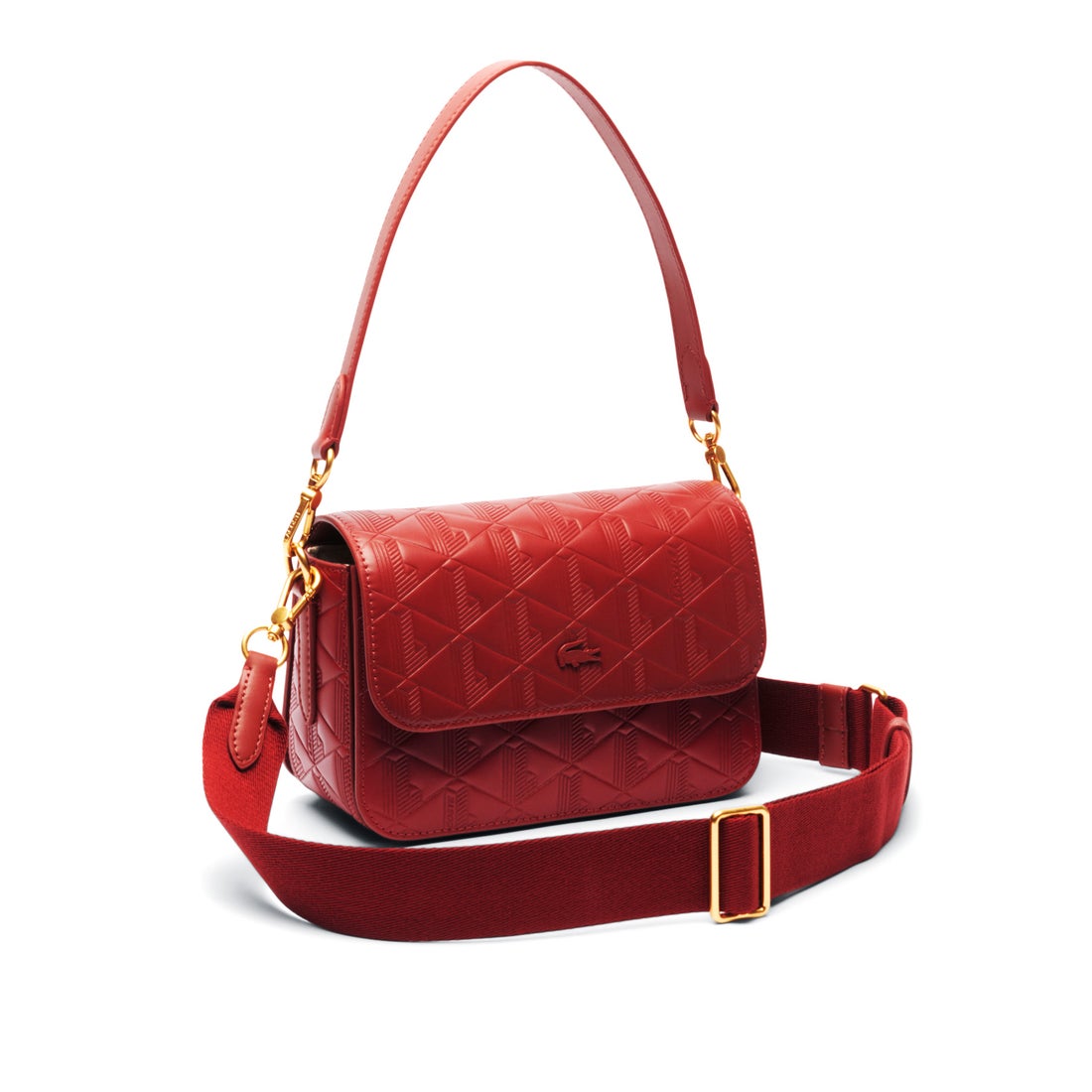 ラコステ LACOSTE マヘキ レザーショルダーバッグ（モスグリーン