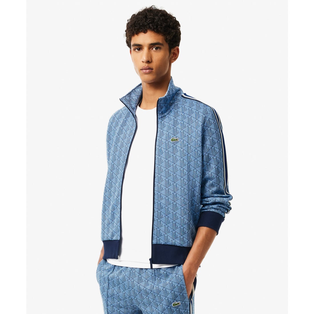 ラコステ LACOSTE モノグラムジャカードトラックジャケット （ダーク