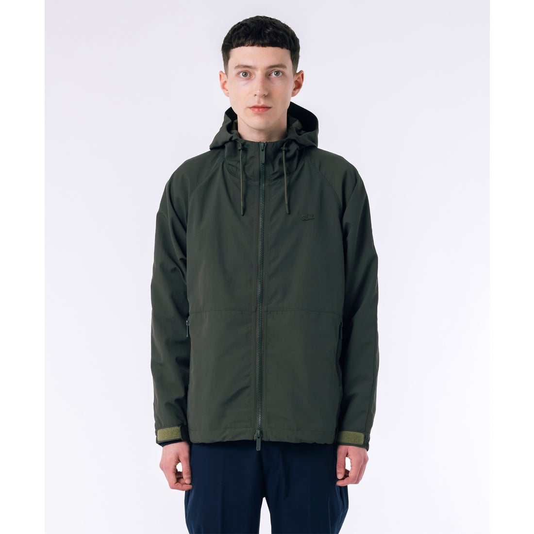 ラコステ LACOSTE 撥水防風フードジャケット（ダークグリーン） -靴