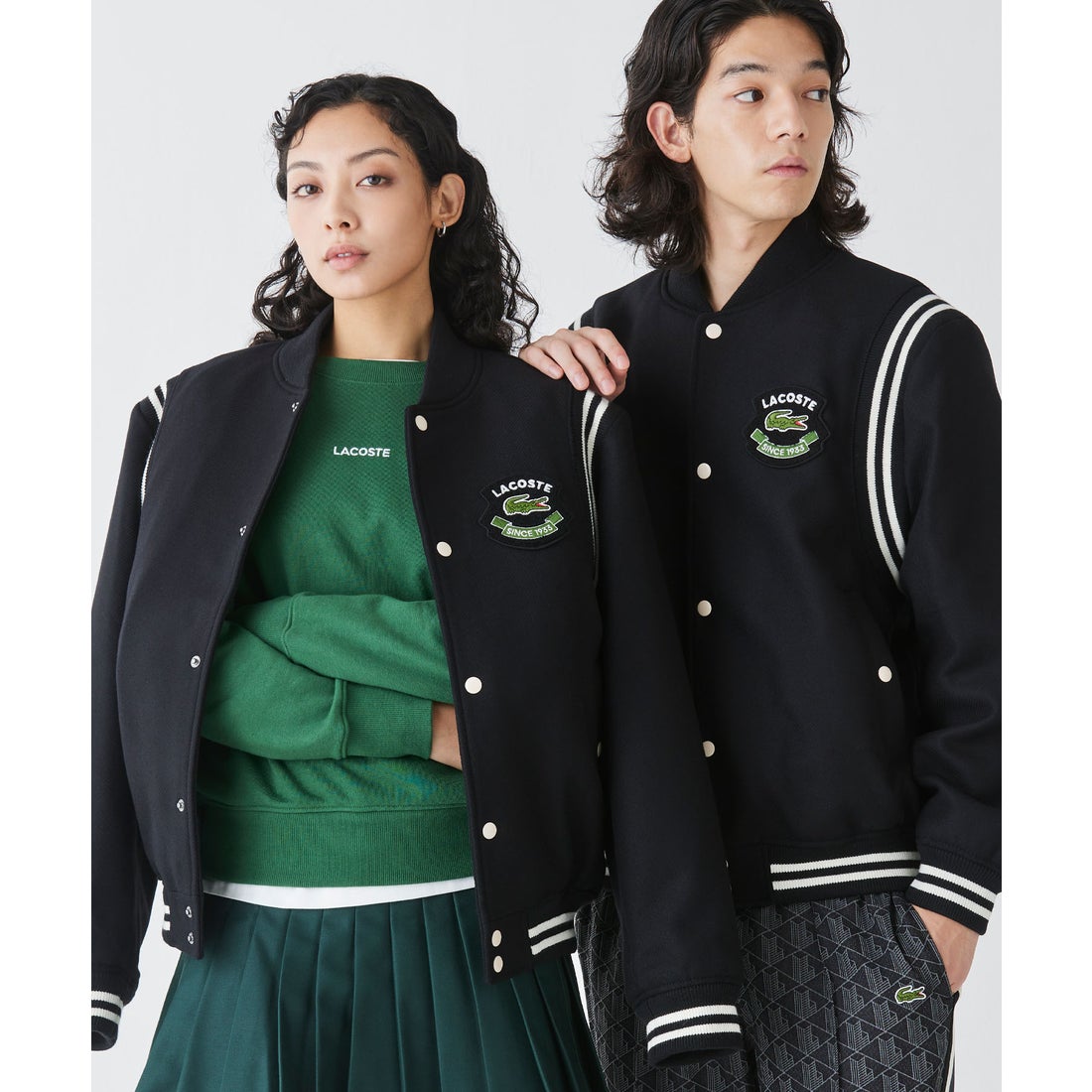 ラコステ LACOSTE ウールバーシティジャケット（ブラック