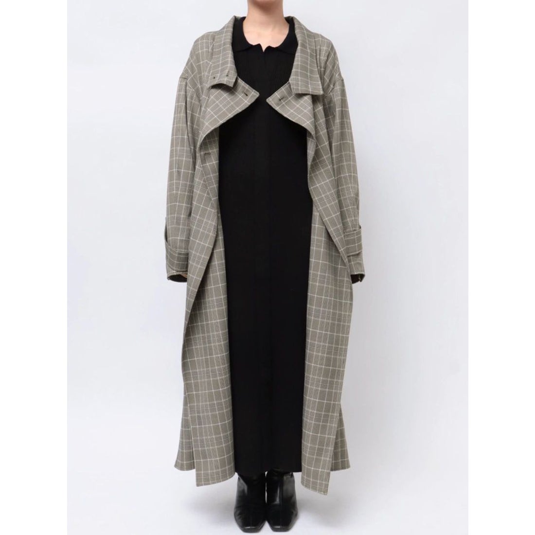 ラグナムーン LAGUNAMOON チェックオーバーコート （グレー