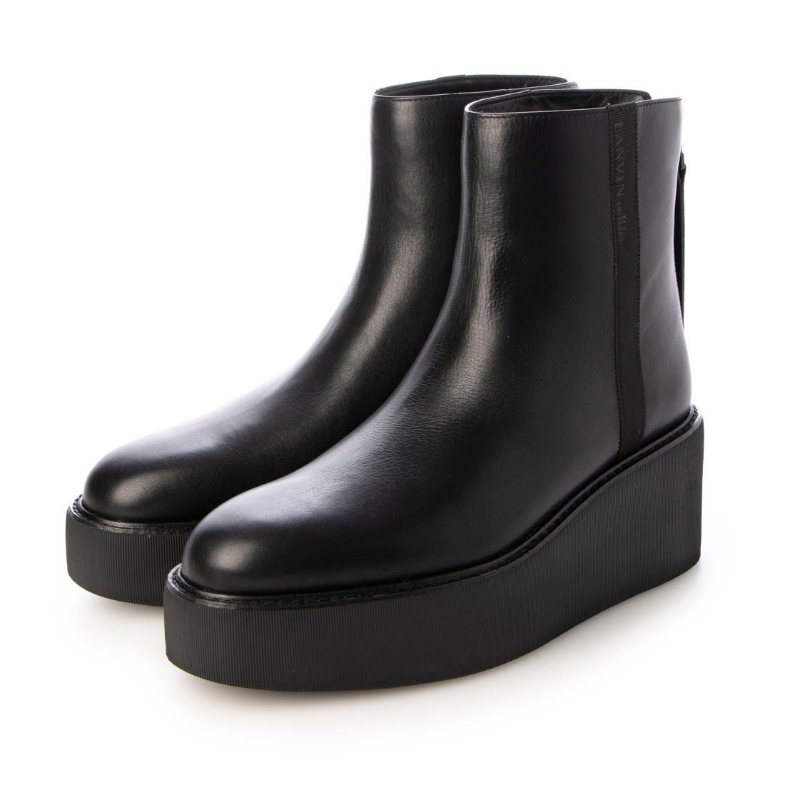 ランバン オン ブルー LANVIN en Bleu 厚底ショートブーツ （ブラック