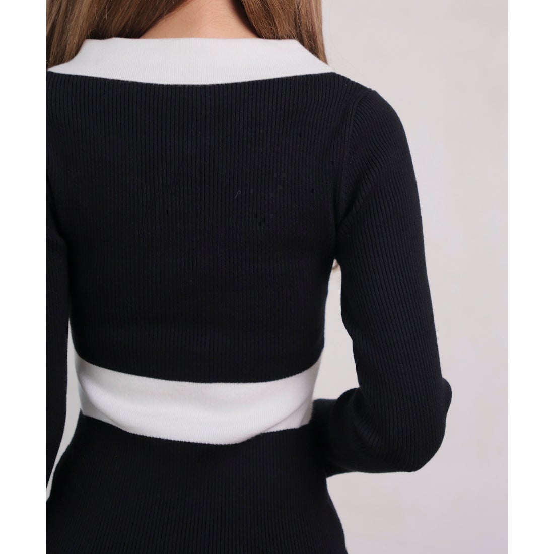 リップサービス LIP SERVICE フロントZIPバイカラーニットワンピース