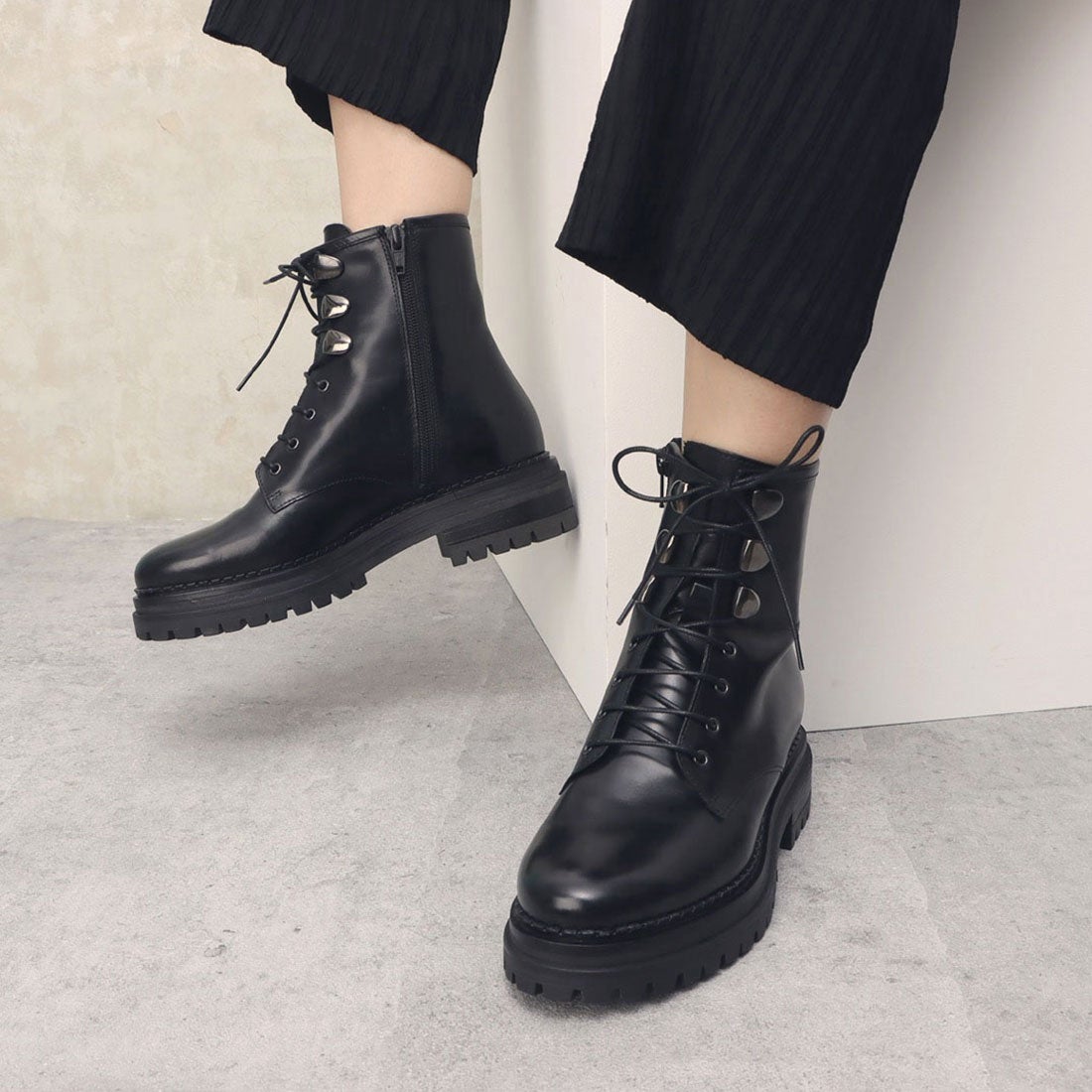 ルカ グロッシ Luca Grossi ワークブーツ （ブラック） -靴