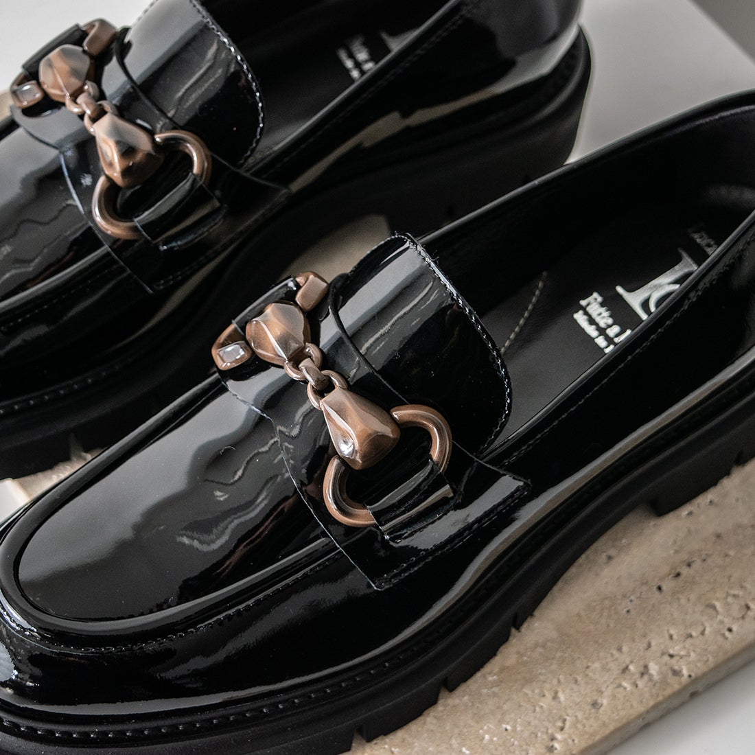 ルカ グロッシ Luca Grossi ワントーンビットローファー （ブラック