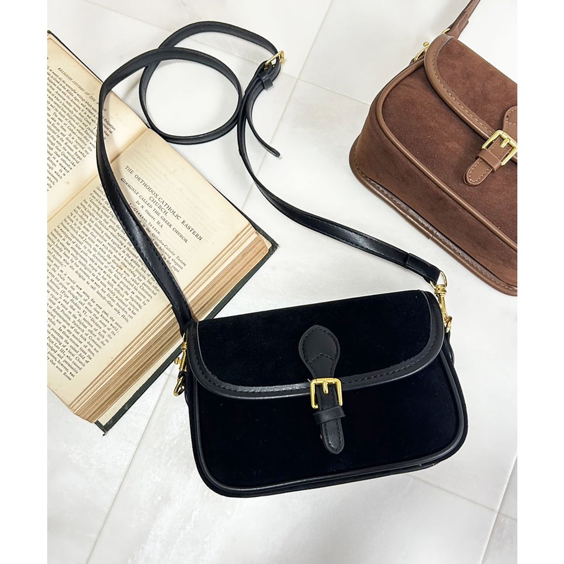 ラスドット lus. スエード2WAYショルダーバッグ （ブラウン