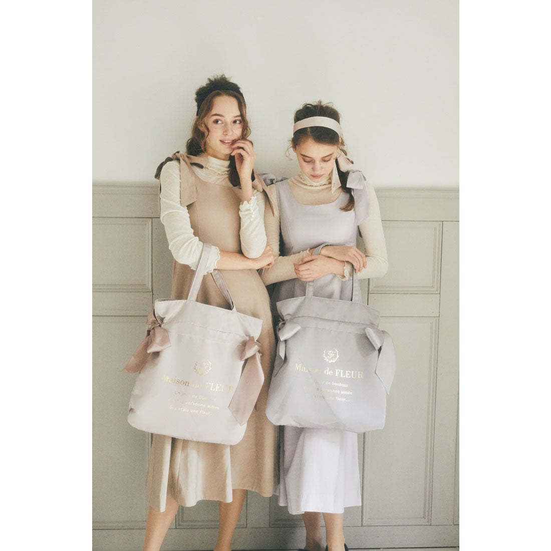 メゾン ド フルール Maison de FLEUR ダブルリボントートバッグ