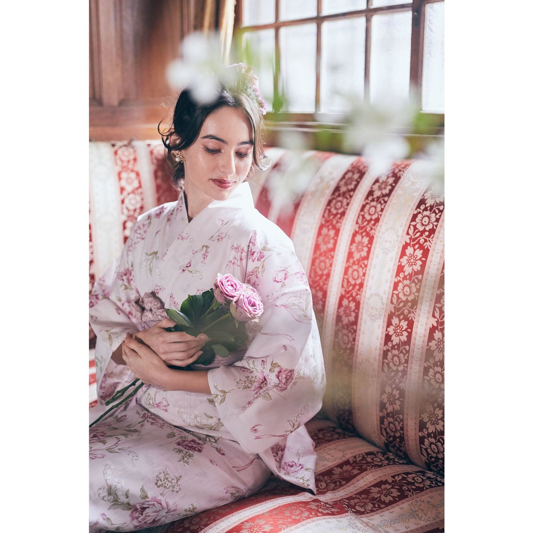 メゾン ド フルール Maison de FLEUR FLEURリボン浴衣 （ピンク） -靴