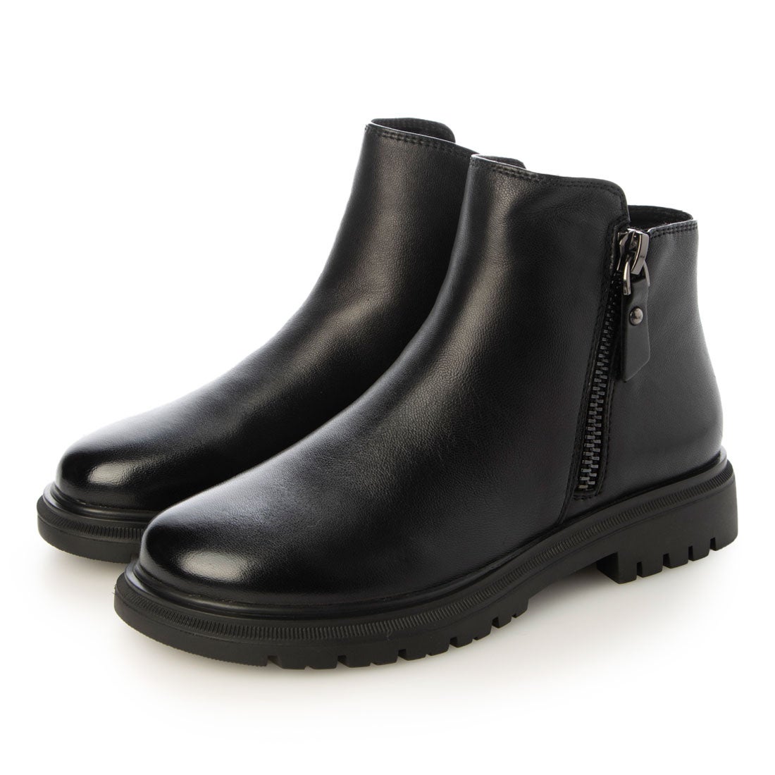 本革】 サイドジップブーツ 55073 （ブラック） -モードカオリ MODE