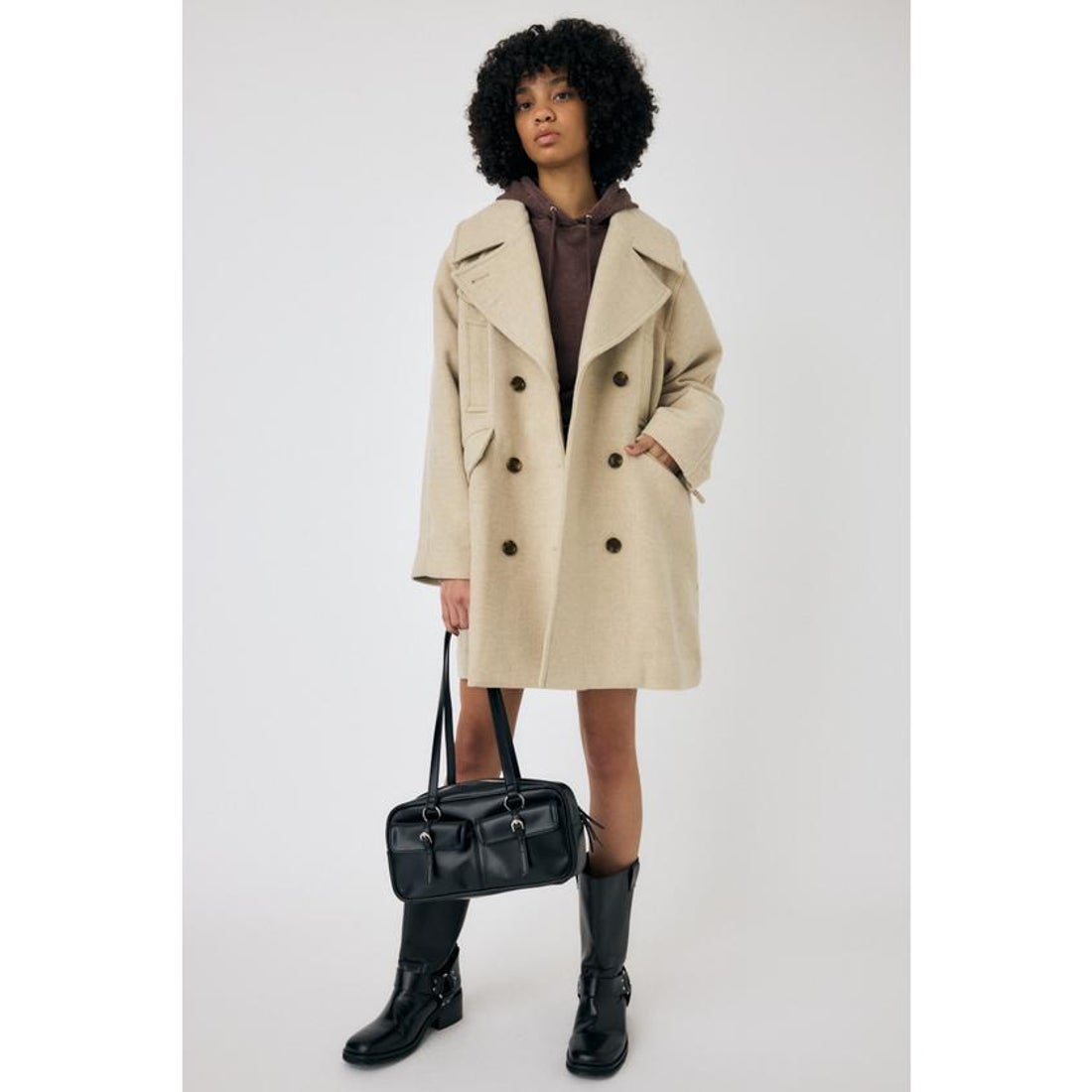 マウジー MOUSSY DOUBLE BREASTED ミドルコート （L/BEG1